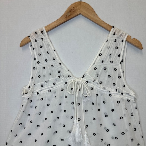 Derek Lam 10 Crosby Sleeveless Printed Viole Ruffle white and back blouse S:4 - Picture 2 of 9